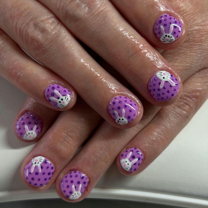 nail con thỏ tím
