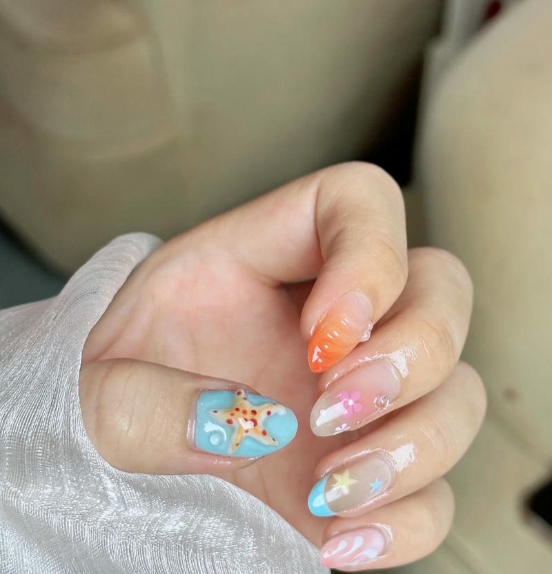 nail đi biển vẽ sao