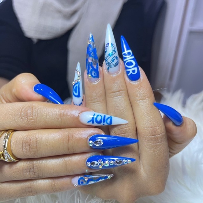 nail dior xanh