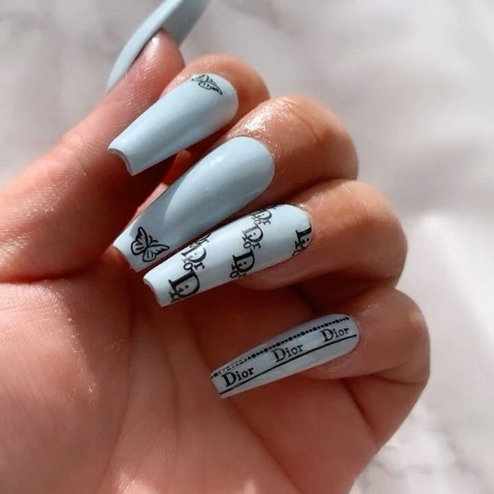 nail dior xanh dương