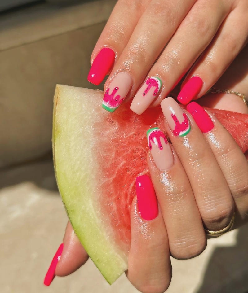 nail dưa hấu chảy