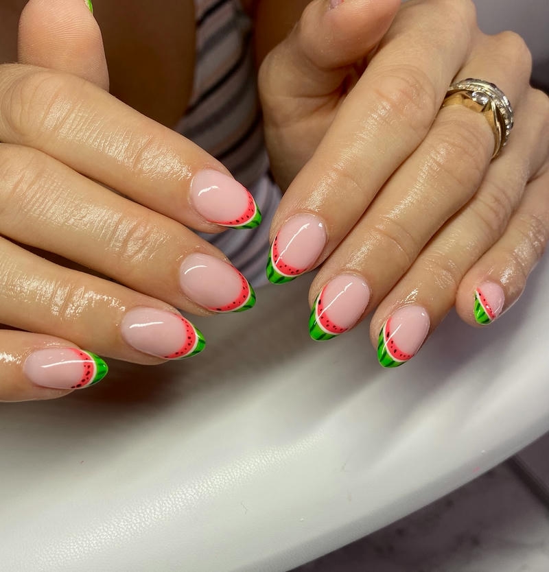 nail dưa hấu đầu móng