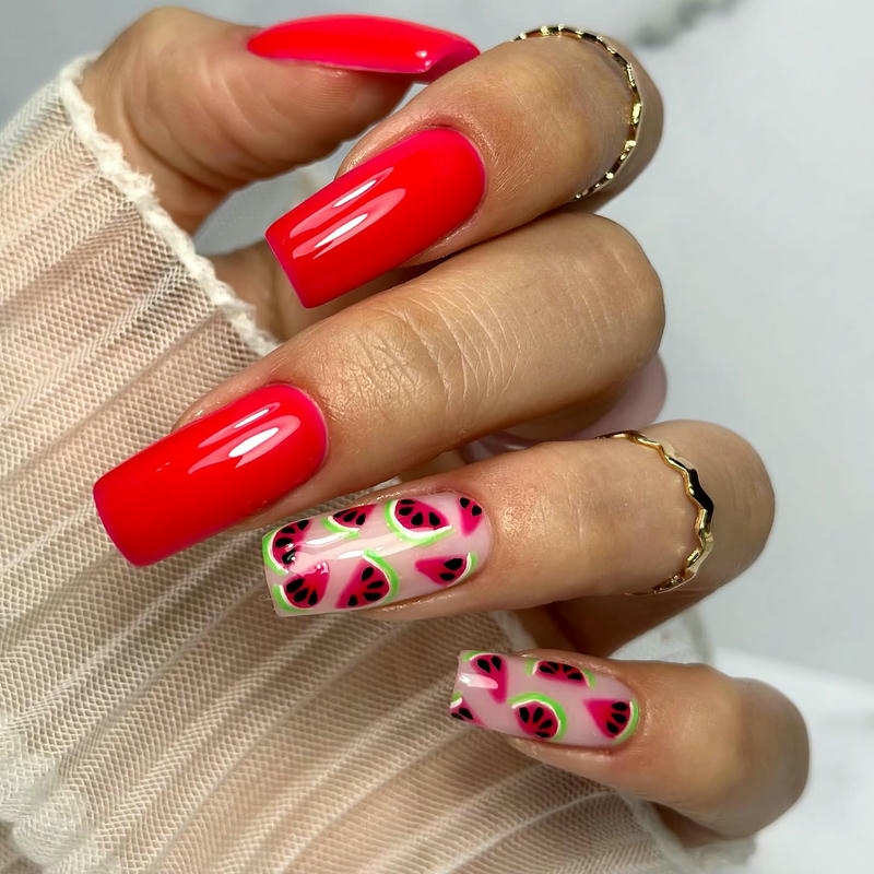 nail dưa hấu đỏ