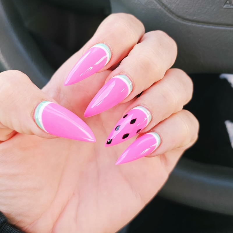 nail dưa hấu hồng