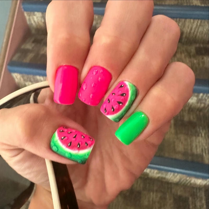 nail dưa hấu lỳ