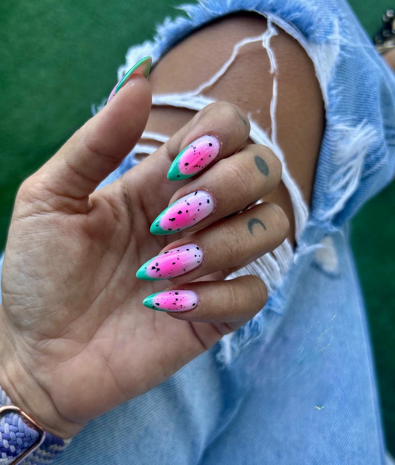 nail dưa hấu màu tím