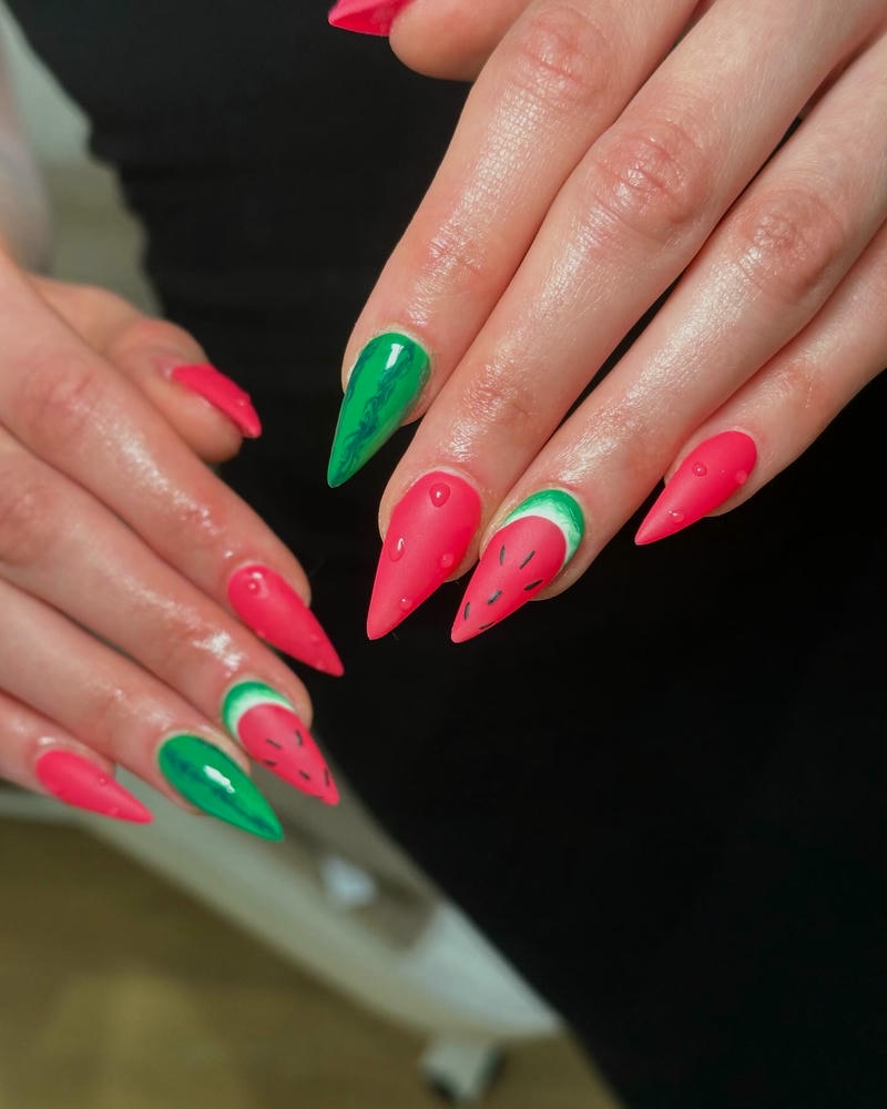 nail dưa hấu móng nhọn