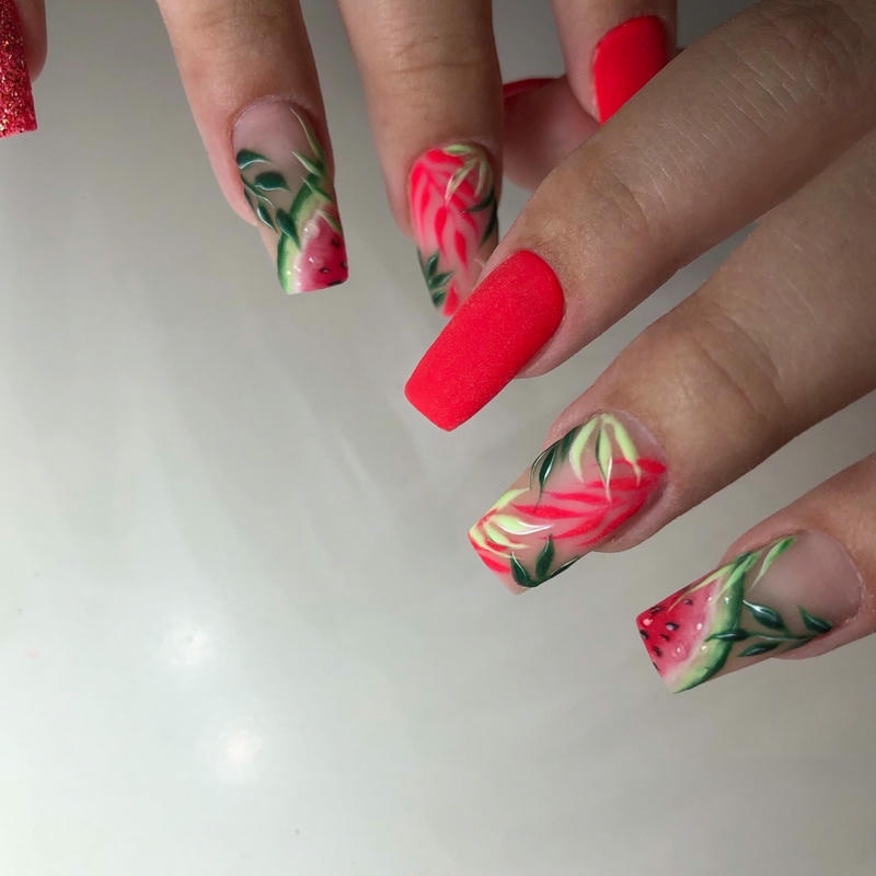 nail dưa hấu xin