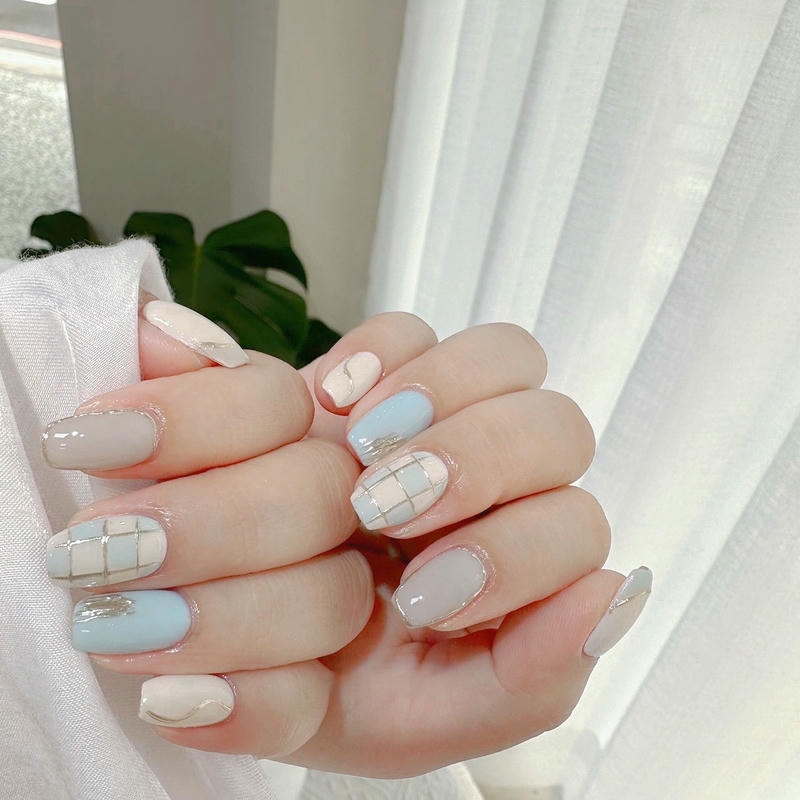 nail kẻ pastel đẹp nhất