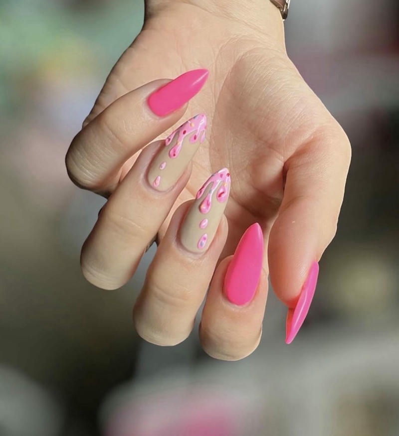 nail kem chảy hồng nhạt