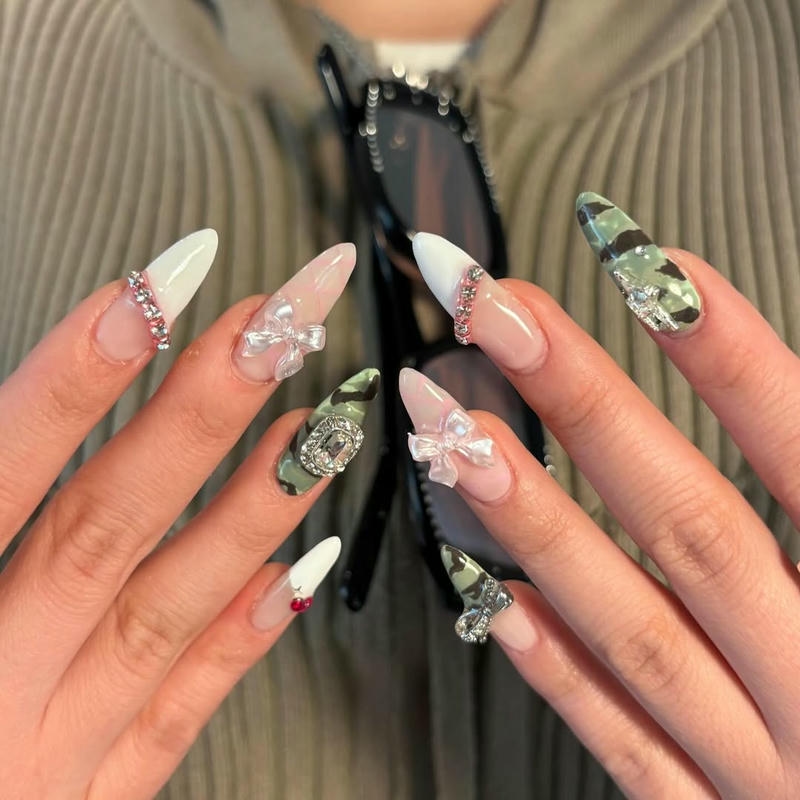 nail loang đính nơ