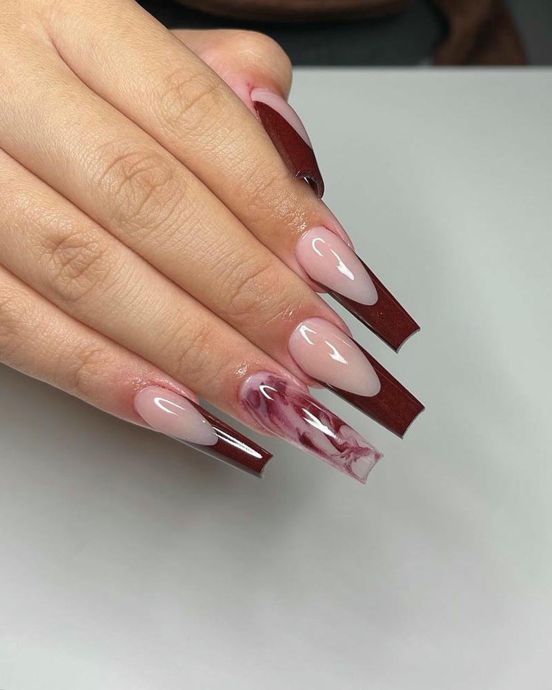 nail loang đỏ đậm