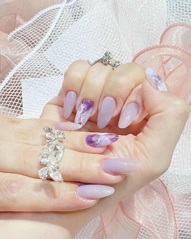 nail loang tím đẹp