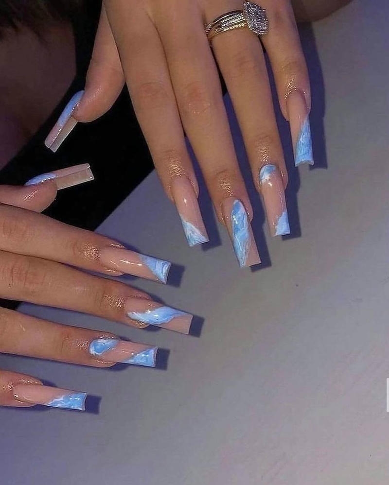 nail loang xanh dương