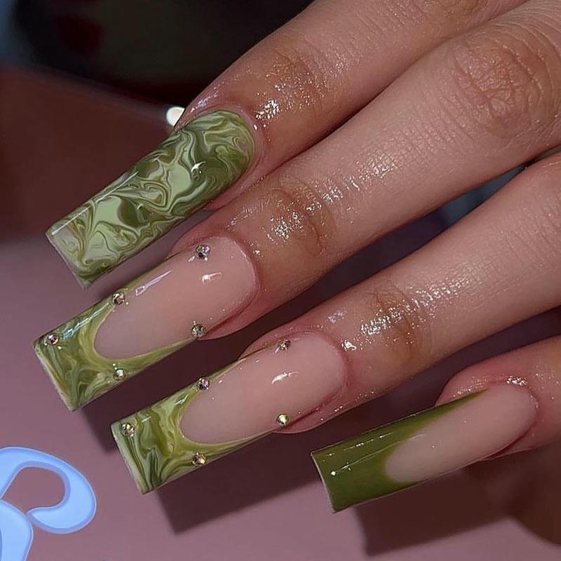 nail loang xanh lá