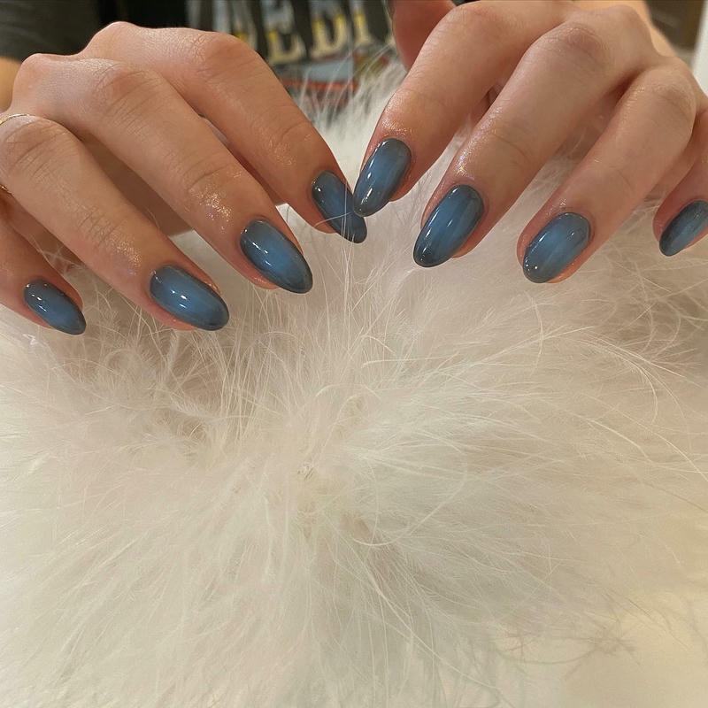 nail màu xanh ngọc đen