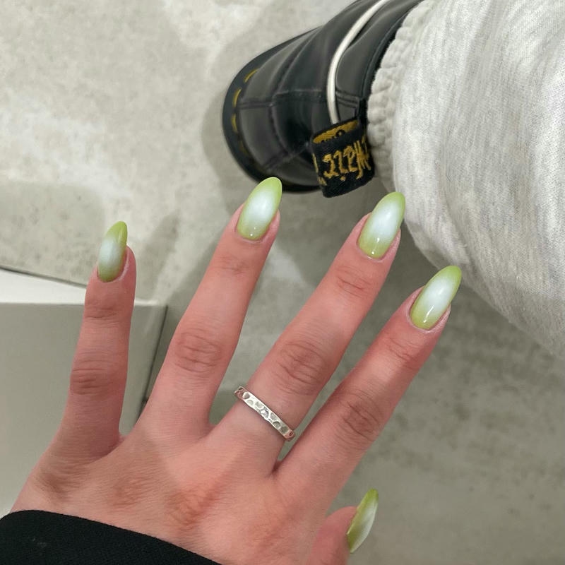 nail màu xanh ngọc trơn
