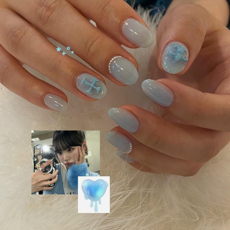 nail màu xanh ngọc