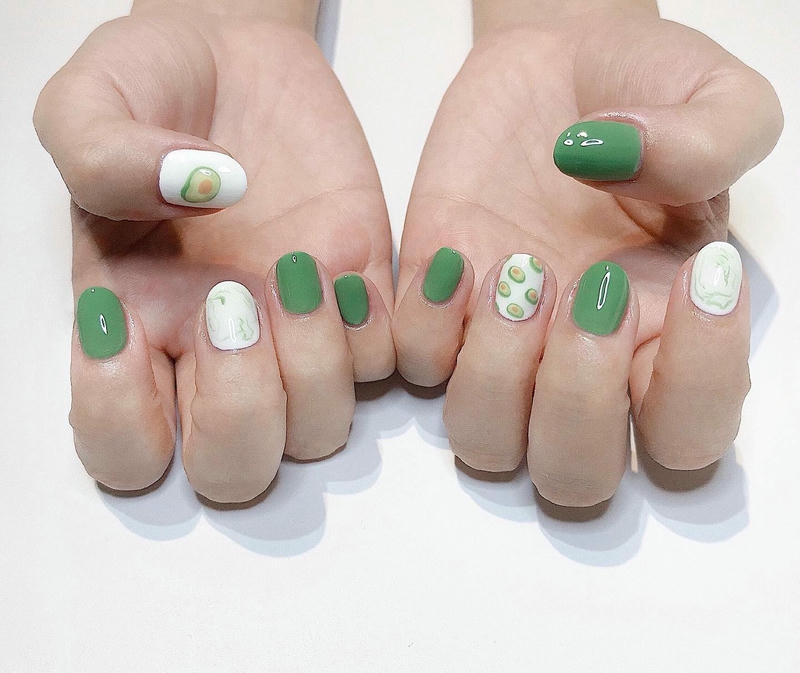 nail trái cây bơ xanh