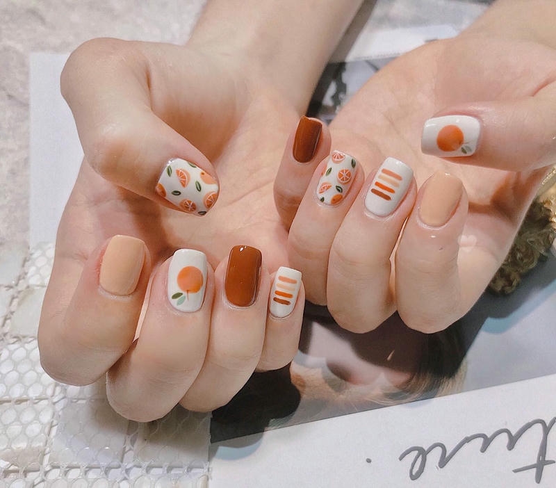 nail trái cây cam