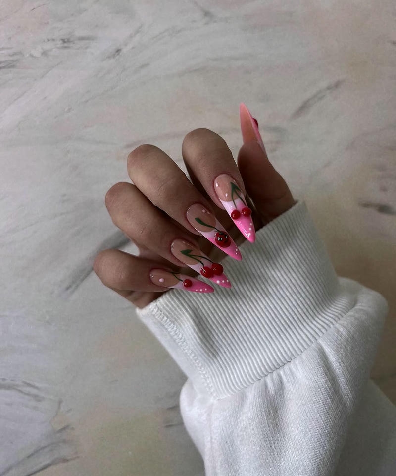 nail trái cây hồng
