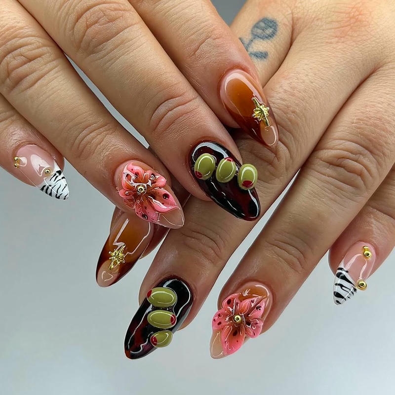 nail trái cây kiwwi