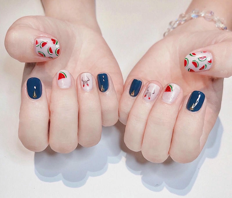 nail trái cây móng ngắn
