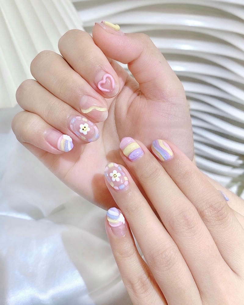 nail vẽ hoa