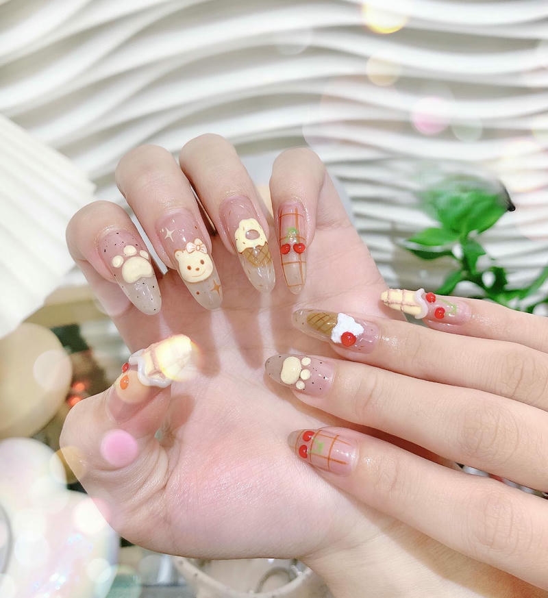 nail vẽ kem