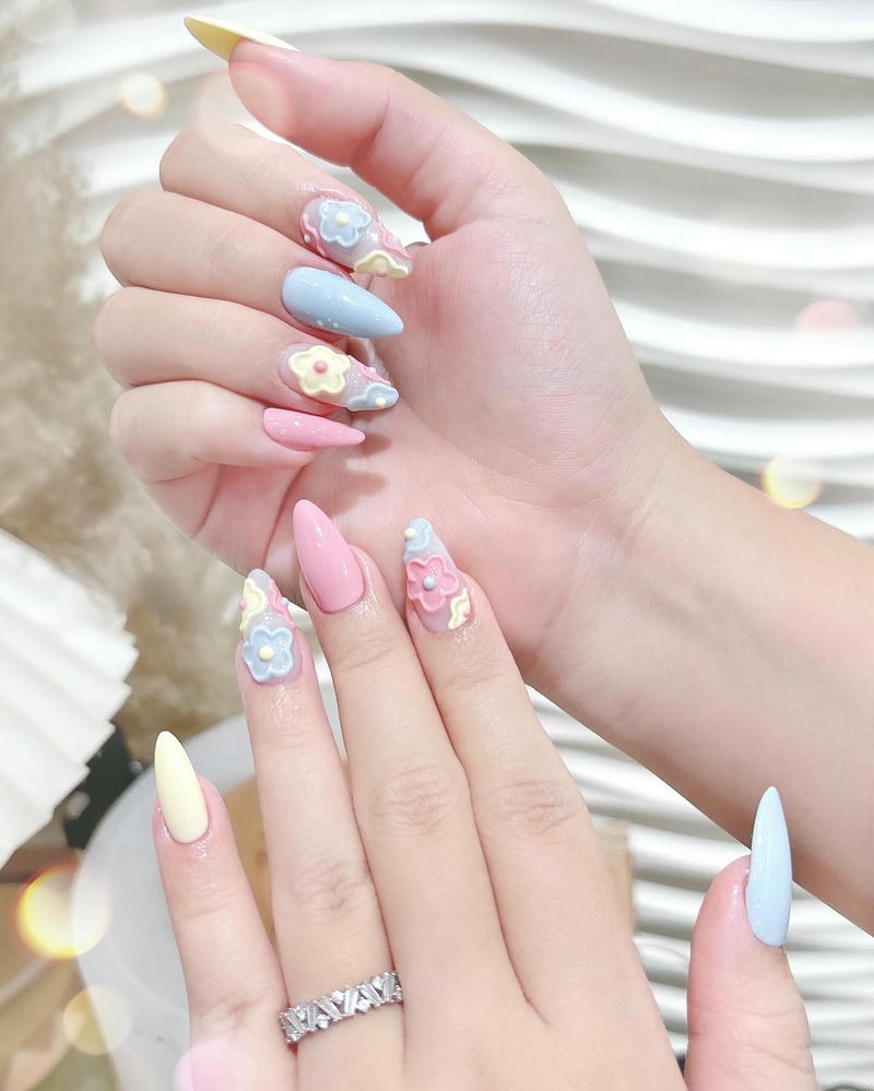 nail vẽ pastel