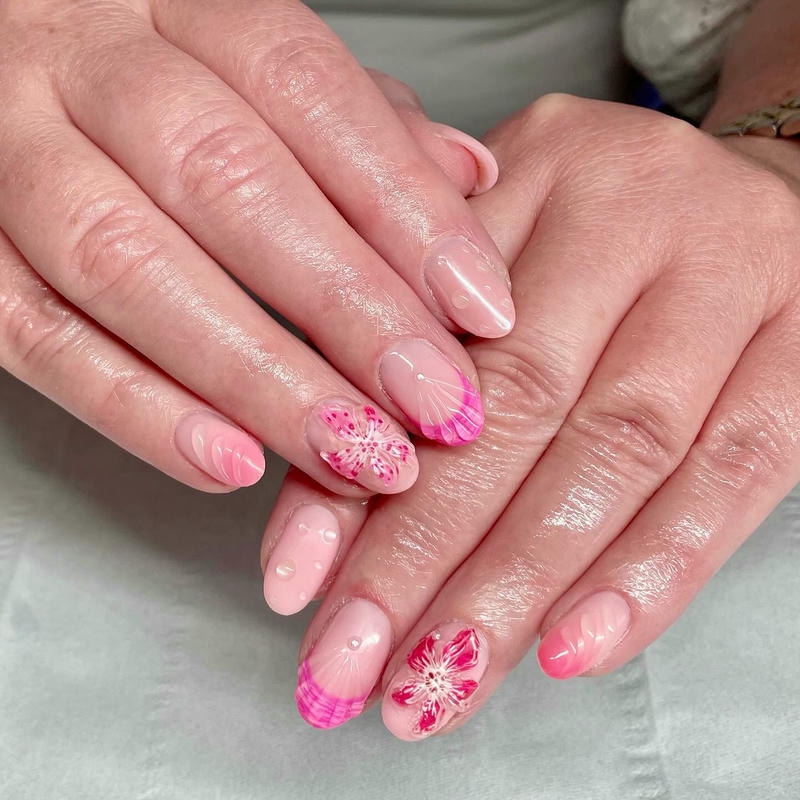 nail vỏ sò hồng đậm