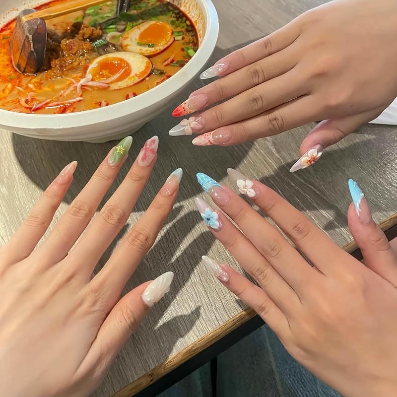 nail vỏ sò ngọc bích