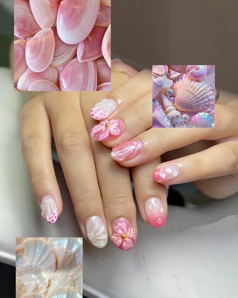 nail vỏ sò siêu đẹp