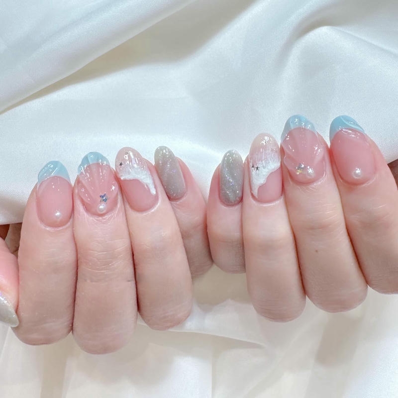nail vỏ sò sơn đầu móng