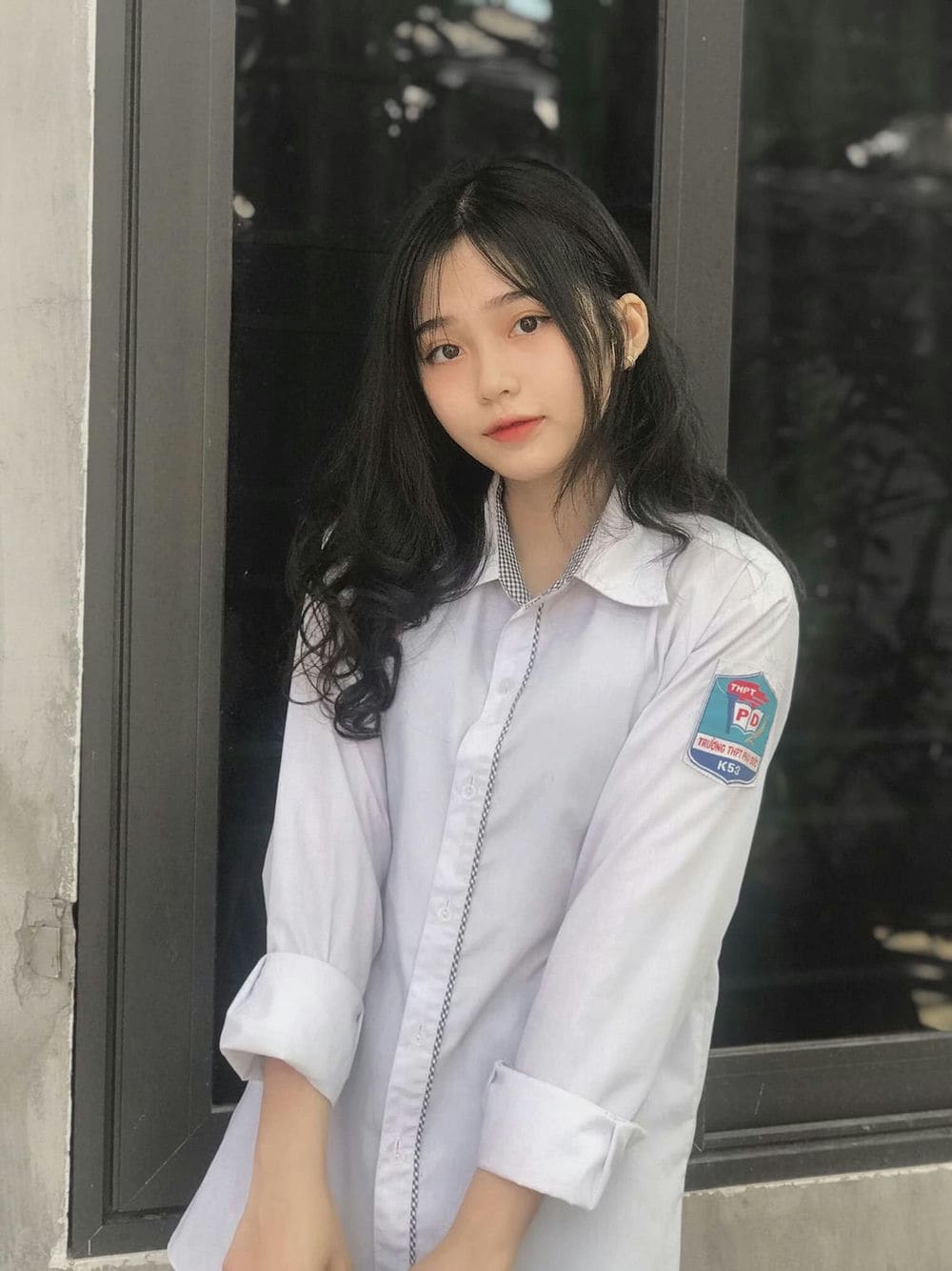 Gái xinh học sinh tươi vui