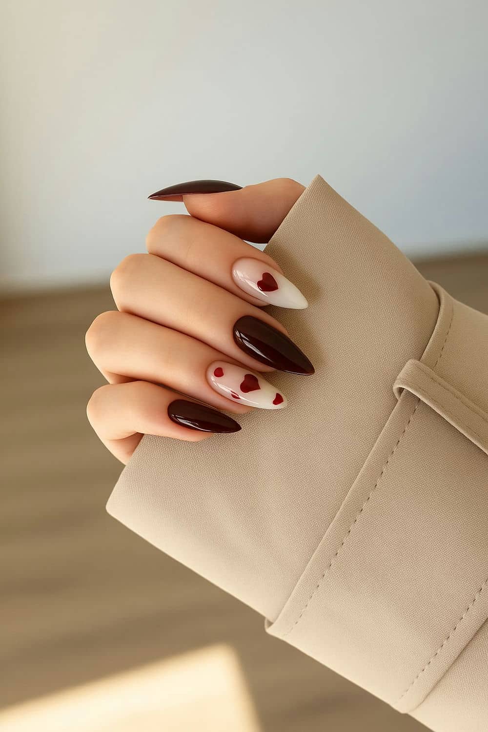 Nail đi biển tone nude.