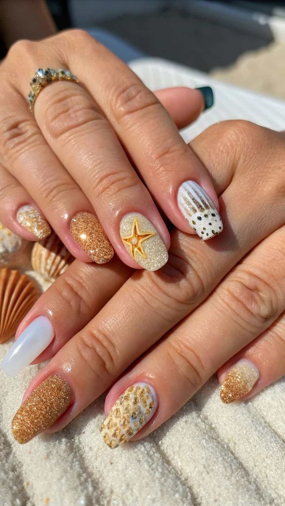 Nail vỏ sò ánh kim