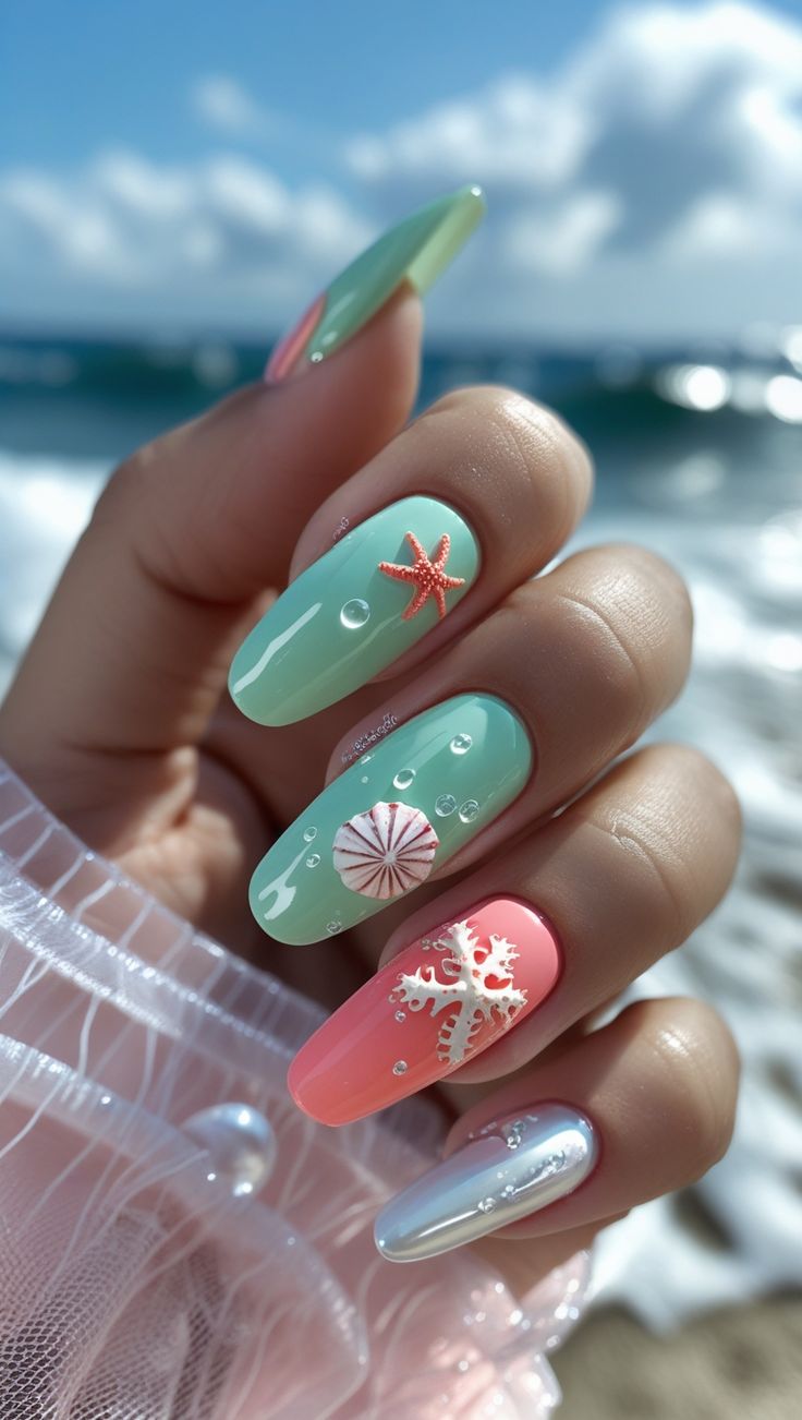 Nail vỏ sò cá tính