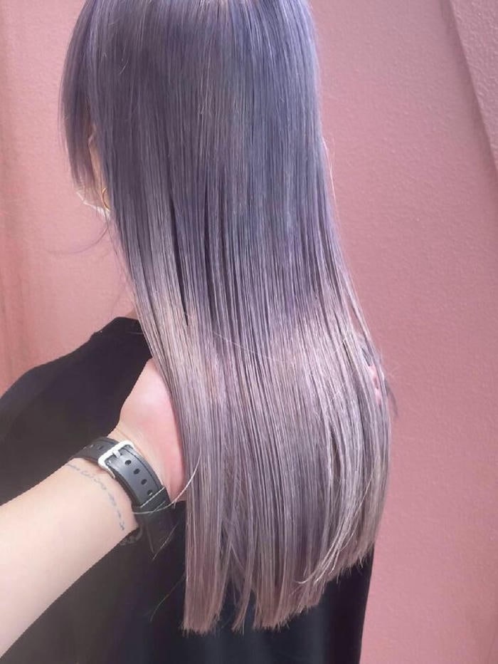 ảnh màu tóc tím khói đẹp xinh