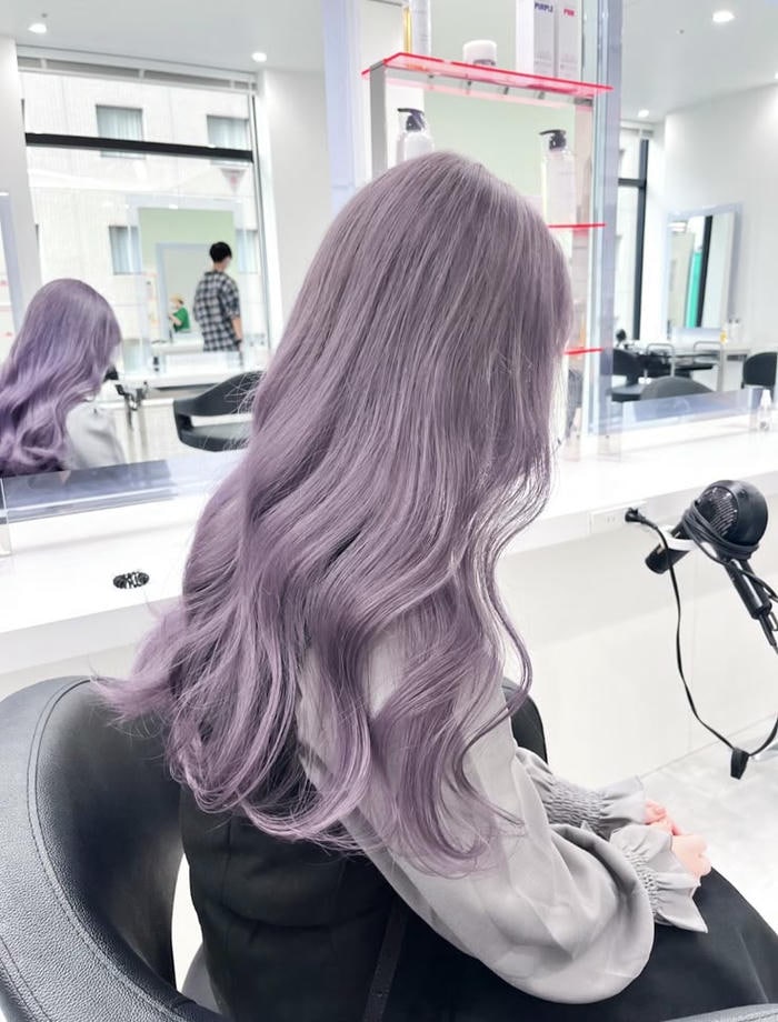 ảnh màu tóc tím khói