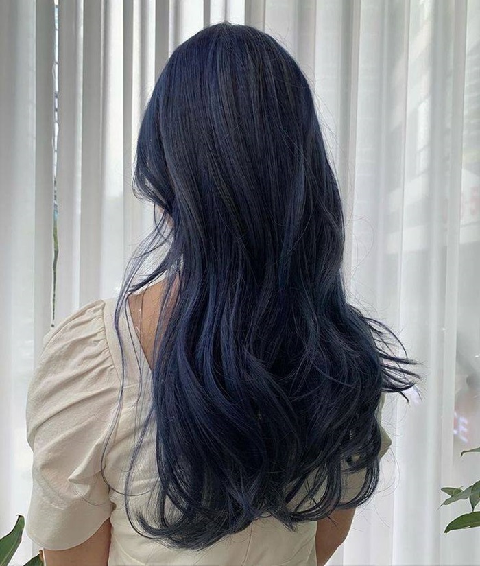 ảnh màu tóc xanh đen