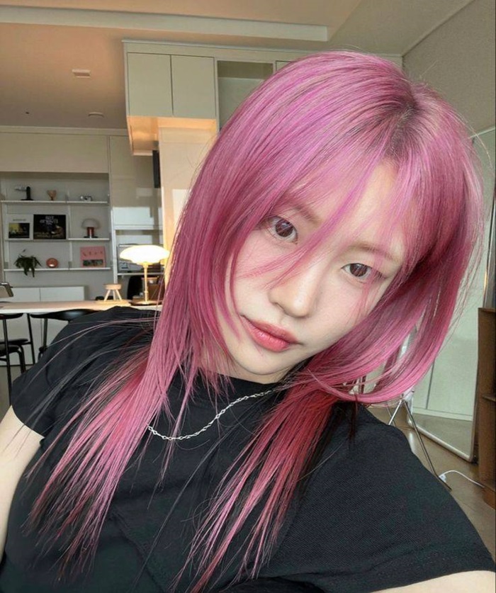 ảnh tóc hồng cute