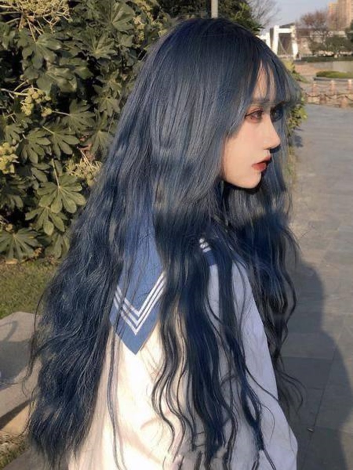 ảnh tóc xanh đen cực xinh