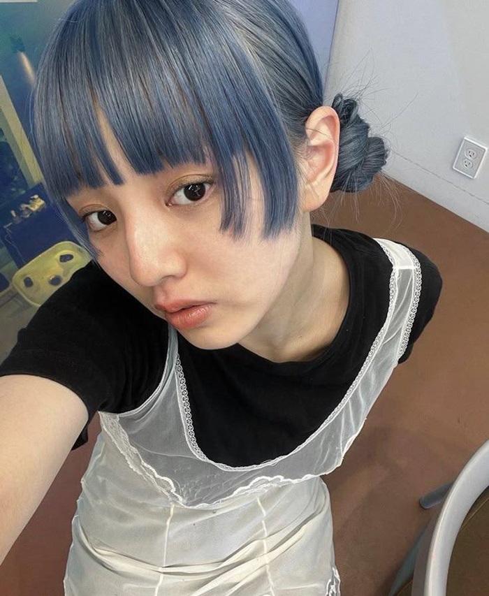 ảnh tóc xanh đen xinh