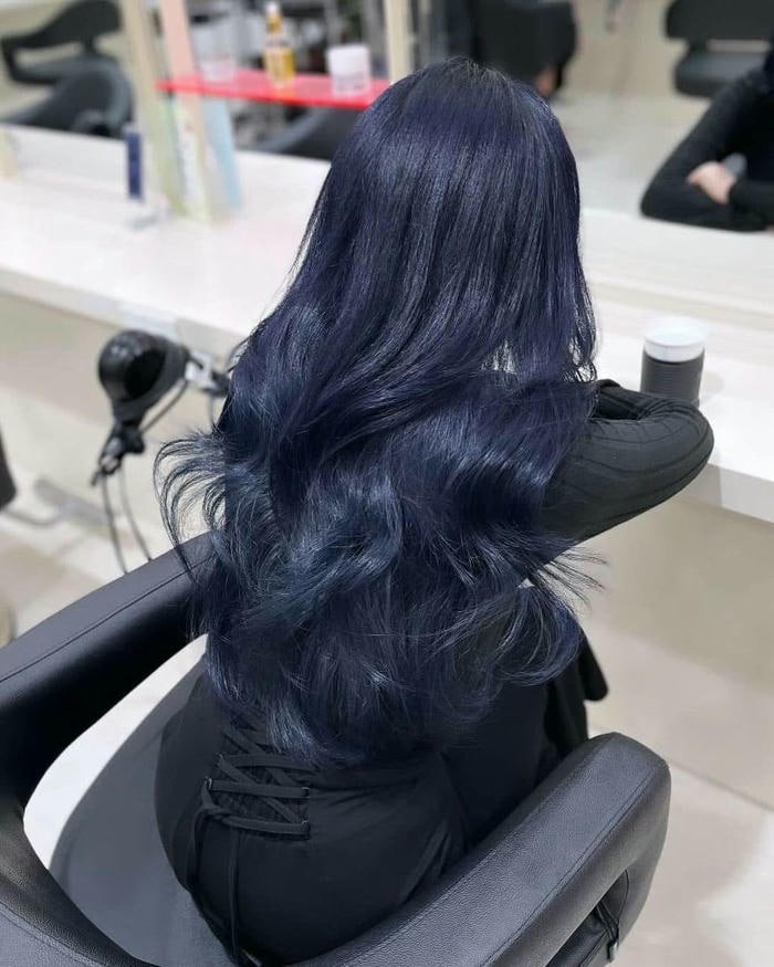 ảnh tóc xanh đen