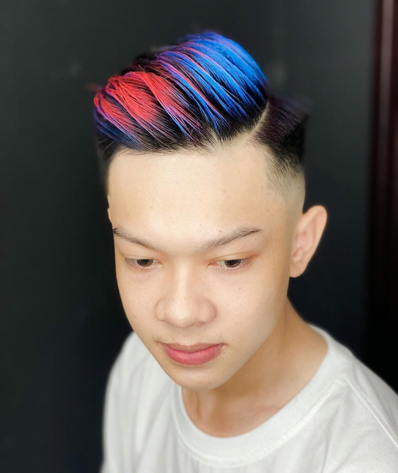 ảnh undercut nhuộm 2 màu