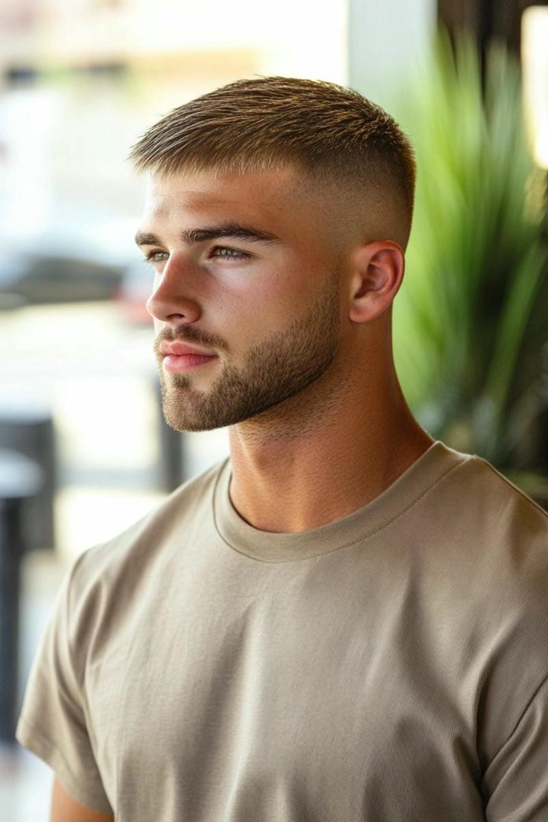 crew cut để râu