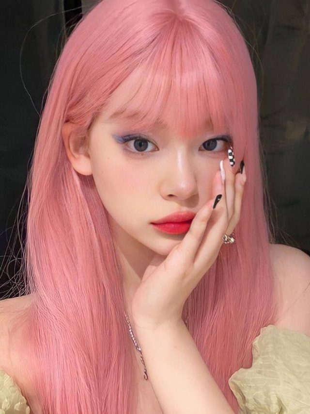 tóc hồng đẹp cute