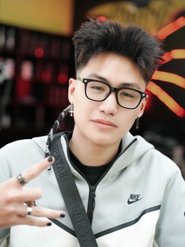 tóc nam đeo kính