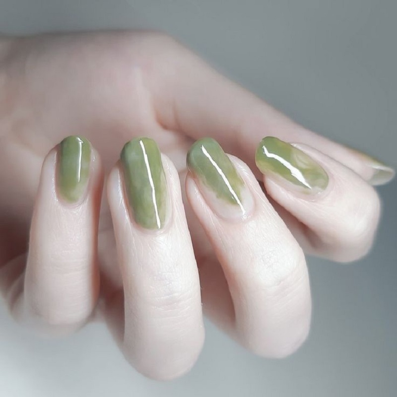 hình ảnh nail màu xanh ngọc 1